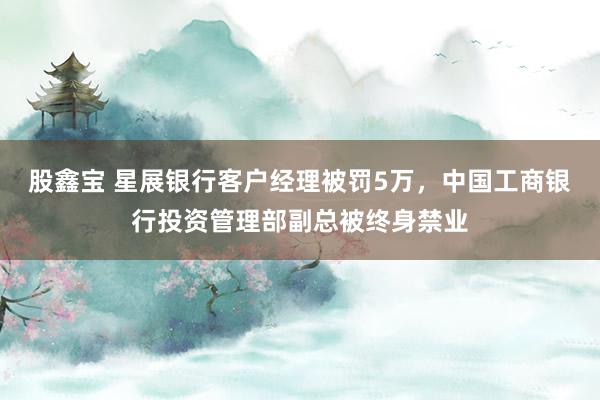 股鑫宝 星展银行客户经理被罚5万，中国工商银行投资管理部副总被终身禁业